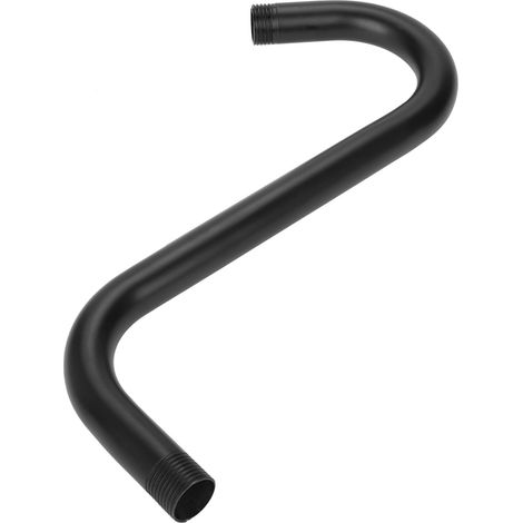 Rallonge de douche en acier inoxydable de 20 cm (8 pouces) avec bras flexible courbé, noir (1/5)