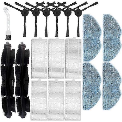 Ce kit d'accessoires de 19 pièces est compatible avec l'aspirateur robot Tefal Rowenta X-Plorer Series 75 S+ RG8597W et comprend la brosse principale et le filtre HEPA. (1/5)