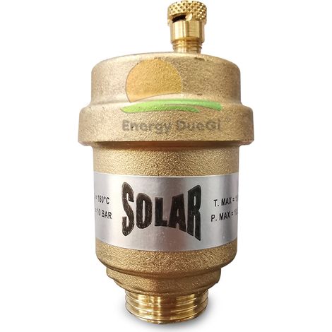Valvola sfiato aria automatica per impianti solari da 3/8" M, temperatura massima 110o C