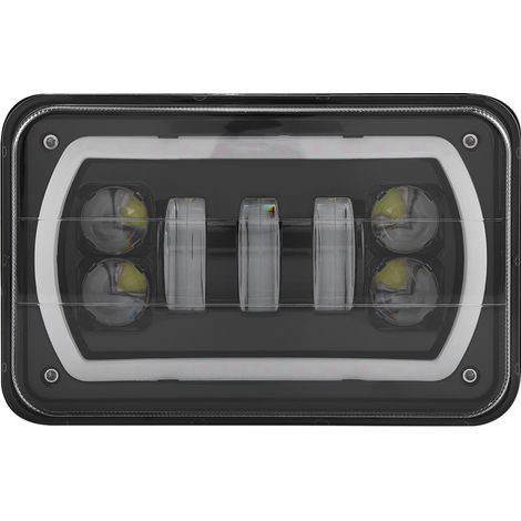 4x6 Quadratischer LED-Scheinwerfer für LKW, Fern- und Abblendlicht, weißer Halo, multifunktional, für.