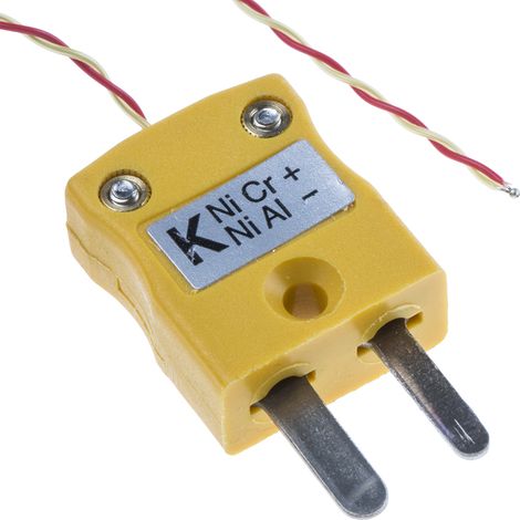 Thermocouple type K, L 10m, +250°C max à Fiche mâle miniature ( Prix pour 1 )
