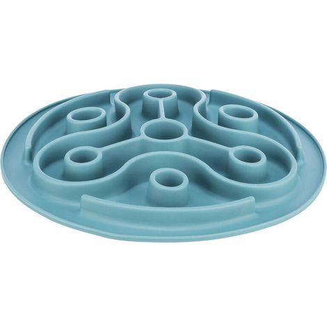 Tappetino slow feeding in plastica tpe diametro 28cm colore blu (1/5)