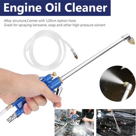 Pistolet laveur voiture 40 cm dégraisseur moteur outil à air comprimé avec flexible 1.2 m (1/5)