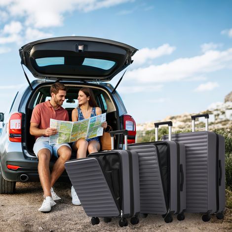 Ensemble de bagages trois pièces design, avec porte, pour maison et usage quotidien, format pratique, style moderne et facile à associer