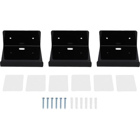 Lot de 3 étagères flottantes murales en acrylique mini rayonnages de rangement avec adhésif pour plante photo figurine appareil photo noir (1/4)