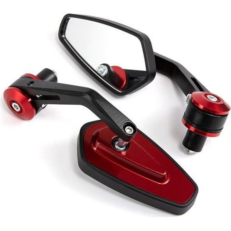 Rétroviseur Embout de guidon LS4 pour 22mm et 1 pouce rouge