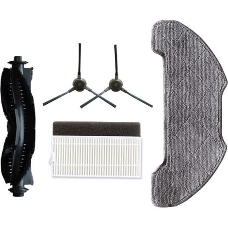 Accessoires compatibles Jeberley pour aspirateur robot Airrobo P30 : brosse rotative, brosse principale, brosse latérale, filtre, cartouche filtrante, chiffon de nettoyage. (1/4)