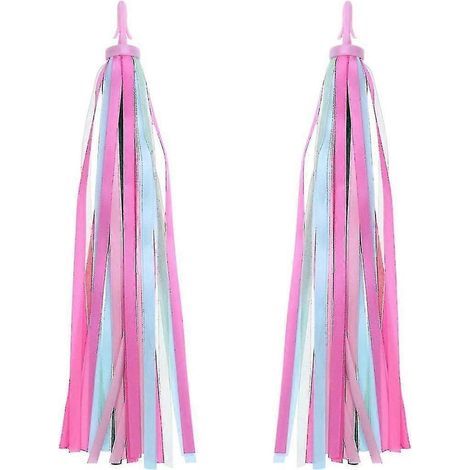 Rubans à pompons pour vélo enfant, 1 paire de rubans colorés pour guidon de vélo filles et garçons - Accessoires pour vélo et trottinette-2 (1/5)