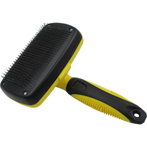 Brosse Chien et Chat,Brosse et peigne pour chien ,Brosse Peigne de Toilettage Rétractable pour Les Animaux Jaune et Noir (1/5)