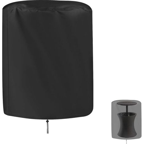 Housse de table d'appoint pour patio, conçue pour la glacière Keter de 7,5 gallons et les bacs à café d'extérieur (ronde, 53,3 cm de diamètre x 58,4 cm de hauteur) (1/5)