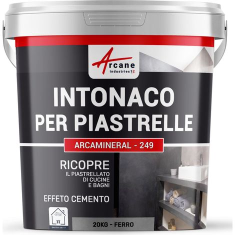 Intonaco per piastrelle del bagno e cucina, su pavimento e pareti - ARCAMINERAL - 20 kg (circa 13 m²) Ferro - ARCANE INDUSTRIES