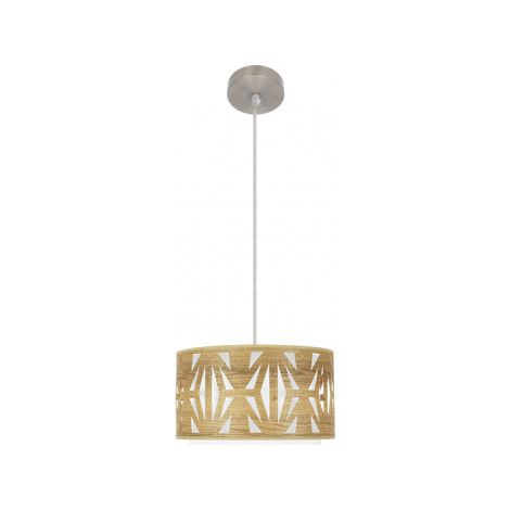 FABRILAMP Suspension en bois clair/nickel Katerina 1light