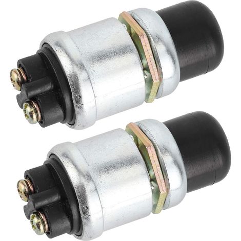 Push Button Switch, 2pcs Horn Engine Start Switch SPST Waterproof Push Button Starter 50A 12V for Car Boat (1/5)