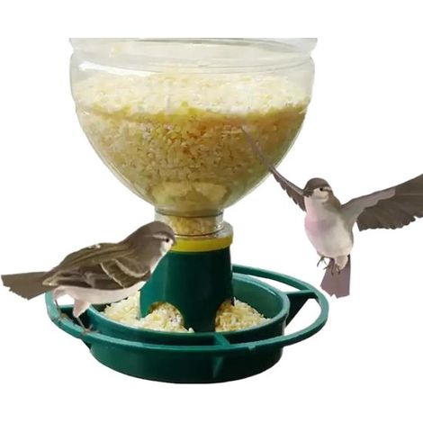 Comedero para pájaros - Dispensador de comida y agua - Alimentación de aves - Diseño ecológico - 15 x 5 x 5 cm - Transparente