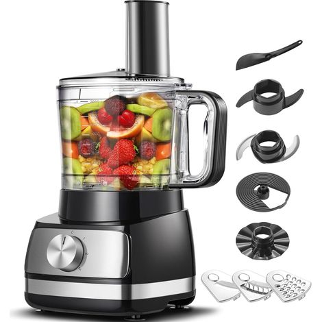 Robot Multifonction, 6 en 1 Robot de Cuisine, 2L Robot Cuisine Multifonctions, Food Processor 800W, Robot Menager Multifonctions, Hachoir Mixeur (1/5)