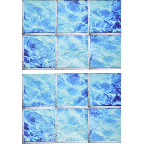 Jeffergarden Autocollant de baignoire 3D imperméable et antidérapant, 2 ensembles, autocollant de carrelage en PVC auto-adhésif pour piscine (1/5)