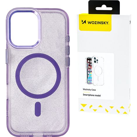 Coque Wozinsky à paillettes avec Mag Safe pour Samsung Galaxy S25+ - Violette à paillettes