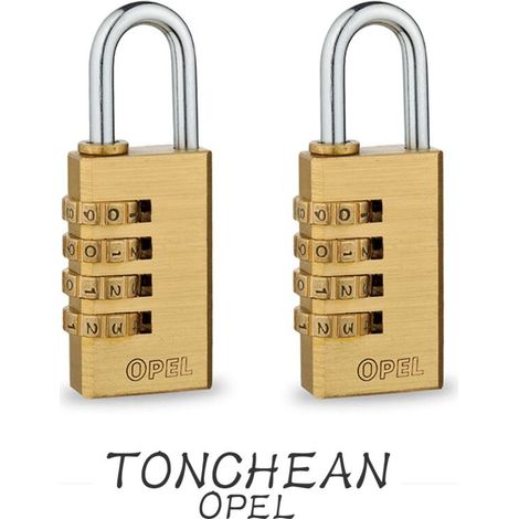 Cadenas Code 4 Chiffres (Lot de 2) - 9.5×5 cm - Cadenas Exterieur/Interieur de Sécurité Résistant et Imperméable Cadenas Casier de Gym et d’Ecole, Clôture et Portails