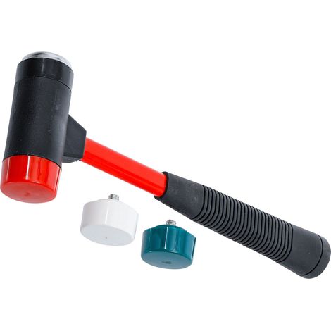 Set di martelli con teste intercambiabili manico fibra di vetro Ø 38 mm (1/4)