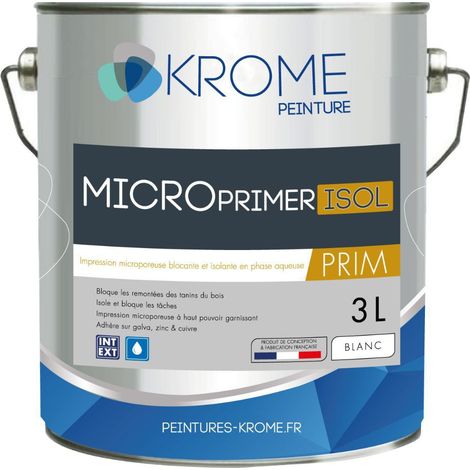 Krome Microprimer Isol Peinture d'Impression Microporeuse - Intérieur et Extérieur Couleur: BLANC - Conditionnement: 3L