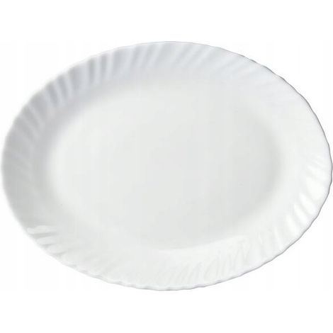Ovale weiße Porzellanplatte 25 cm Bianco