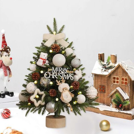 Sapin de Noël blanc, décorations de Noël, mini sapin de Noël, décorations de Noël de bureau (1/5)