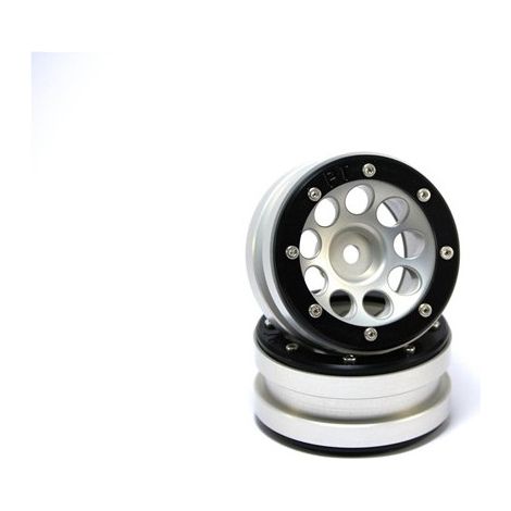Beadlock Wheels PT- Ecohole Silver/Black 1.9