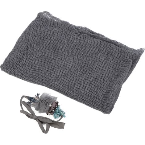 Couverture d'emmaillotage respirante pour nouveau-né, à faire soi-même, avec fond photo pour bébé, couleur gris mat (1/5)