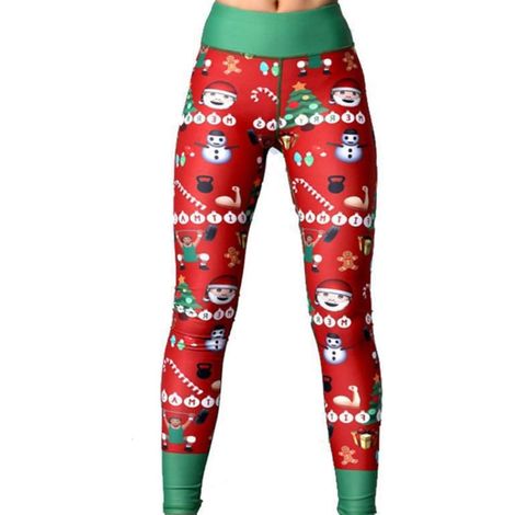 Legging de Noël moche taille haute pour femme, motif dessin animé, nœud rayé, bonhomme de neige, collants de vacances, contrôle du ventre, pantalon de yoga amincissant pour femme (1/5)