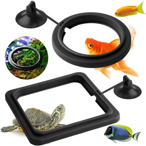 Anneau de nourriture pour poissons, 2 pièces distributeur de nourriture (noir) (1/5)