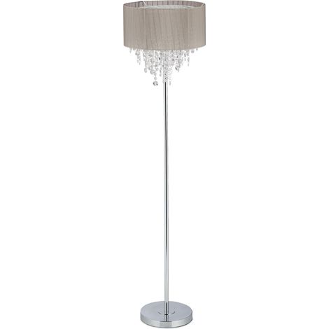 Lampe droite vintage éclairage indirect salon chambre 40 x 30 cm en organza gris (1/5)