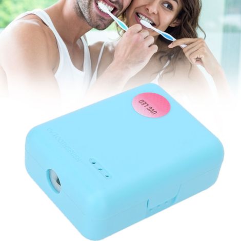 Wandmontierter Zahnbürstenhalter mit UV-Sterilisation, tragbar und EU-konform, blau (1/5)