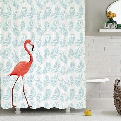 Trade Shop - Cortina De Ducha Baño A Prueba De Agua Esy52739 H200xl220 Cm 12 Ganchos De Palillo De Varilla -