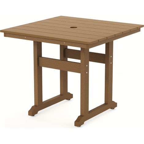 Rechteckige Gartentische, wetterbeständige HDPS-Terrassentische, 168 cm lange Gartentische mit 5 cm großem Schirmloch für Veranda, Balkon und Garten (1/5)