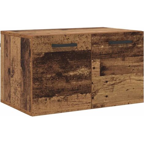 Mobiletto da bagno moderno a parete 60 x 36,5 x 35 cm legno composito finitura legno anticato 020052494
