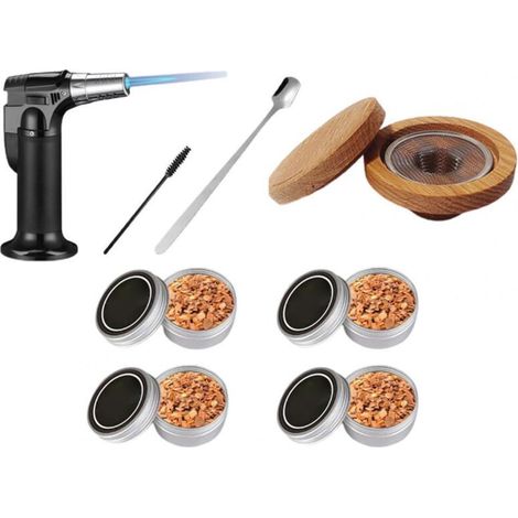 Couvercle fumé pour cocktail, boîte en bois fumé, amuse-gueules, aromathérapie, cuisson vapeur, gastronomie moléculaire, cuisine, poudre de bois (1/5)