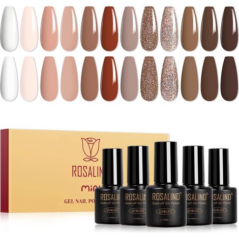Vernis Semi Permanent Marron 12 Couleurs Blanc Nude Marron (1/5)