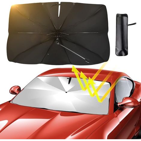 Sonnenschutz für die Windschutzscheibe Auto-Sonnenschirm 125 x 65 cm 360 universell passend für die meisten Autos blockiert 99 9 der UV-Strahlung 99,9 (1/2)