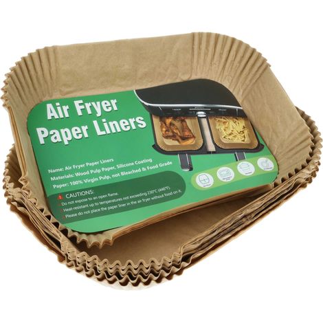 vhbw 100x Paper Liner compatible with Ninja Double Stack XL Air Fryers - Silicone Coated, 24.9 x 20.6 x 6.3 cm (1/4)
