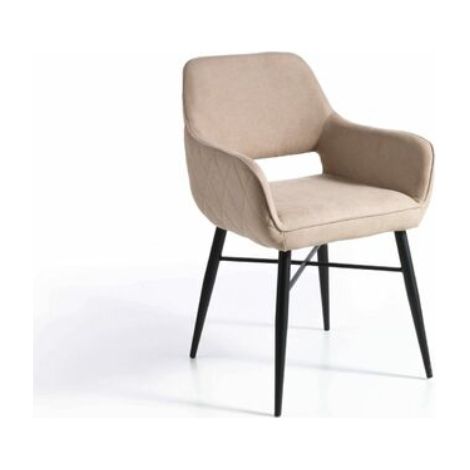 Pack de 2 sillas modelo SHEILA acabado tela beige, 56 x 48 x 83cm (largo x ancho x alto) (1/2)