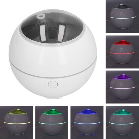 Diffuseur ultrasonique de table blanc, mini aromathérapie USB 7 couleurs rechargeable, maison bureau 7 teintes LED (1/5)