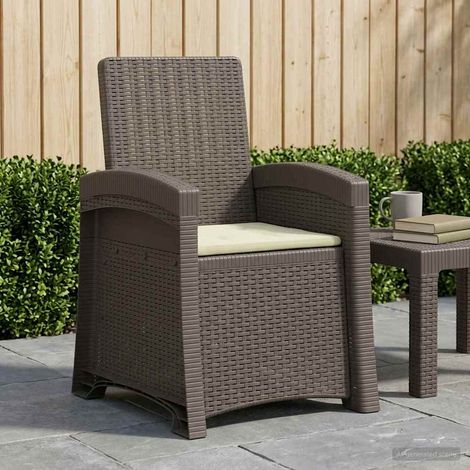 Teenpull – Liegesessel Garten Rattan-Optik Hellgrau und Creme PP (1/5)
