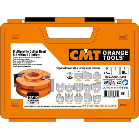 CMT – Coffret porte-outils de toupie – 3 profils pour portes de placard – Diamètre d'alésage 120mm – Couteaux 40 et 50mm (1/5)