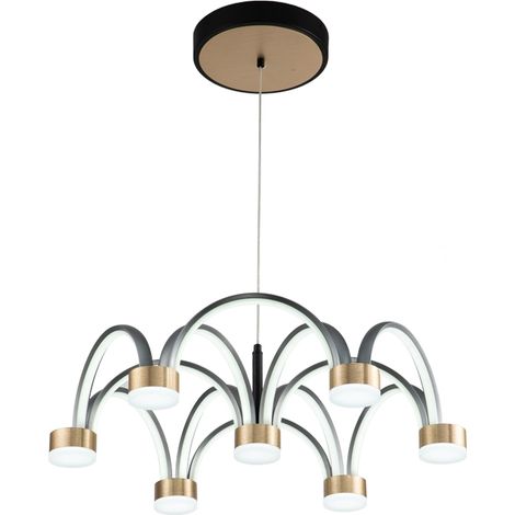 Plafonnier d'ambiance minimaliste scandinave, aluminium gris 84W pour salon, bureau température de couleur CCT (1/4)