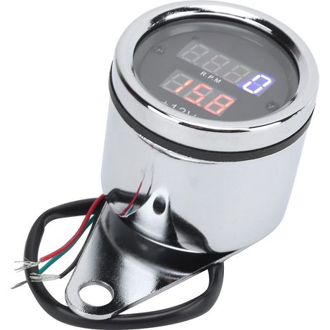 Compteur de vitesse, tachymètre et odomètre 3 en 1 pour moto, écran LCD, résistant aux UV, en fer 12 V (1/5)