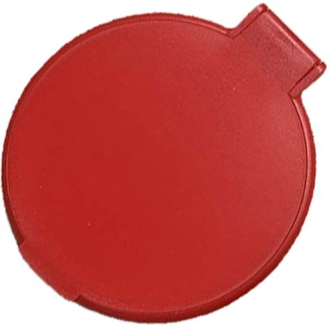 Faltbarer, einseitiger runder Spiegel aus Kunststoff, tragbar und kompakt, rot. Roter Taschenkosmetikspiegel. (1/5)