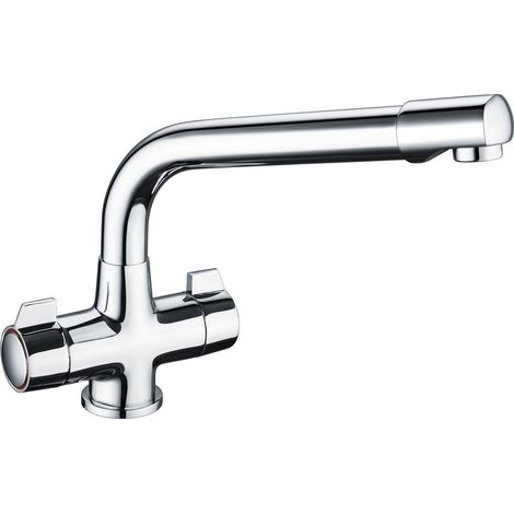 Prima Classic Dual Lever Quarter Turn Kitchen Sink Mixer Tap - Chrome