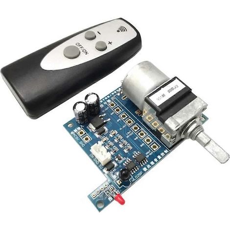 Potentiomètre motorisé de volume ALPS 50K avec télécommande DLHiFi Motor pour préampli audio, amplificateur de puissance DIY et casque audio C (1/5)