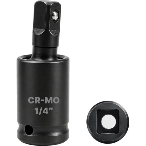 Cardan A Choc 1/4" 6.3MM Rotation À 360° Degrés Cr-Mo Steel Pour Clé À Choc Ou Cliquet Embouts Outils, Douille Cardan (1/4) (1/5)