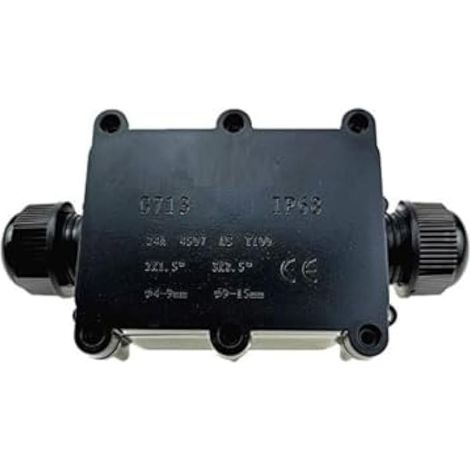 Boîte de jonction étanche IP68, 2 voies 3 broches, connecteur de câble électrique extérieur pour fil de 4 mm-15 mm de diamètre, pour installations électriques et réparations de câbles (1 pièce (1/5)